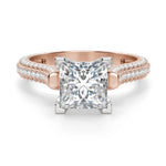 Load image into Gallery viewer, Seine Princess Cut 1.00 Ct Center Engagement Ring Moissanite
