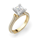 Load image into Gallery viewer, Seine Princess Cut 1.00 Ct Center Engagement Ring Moissanite
