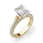 Load image into Gallery viewer, Seine Emerald Cut 1.00 Ct Center Engagement Ring Moissanite
