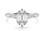 Load image into Gallery viewer, Kite Set Accented Oval Cut 0.50 Ct Center Engagement Ring Moissanite
