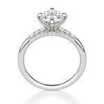 Load image into Gallery viewer, Kite Set Accented Oval Cut 0.50 Ct Center Engagement Ring Moissanite
