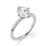 Load image into Gallery viewer, Kite Set Accented Oval Cut 0.50 Ct Center Engagement Ring Moissanite
