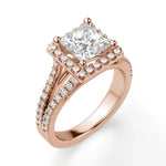 Load image into Gallery viewer, Palm Springs Princess Cut 1.00 Ct Center Engagement Ring Moissanite
