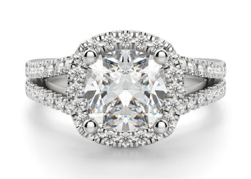 Palm Springs Cushion Cut 0.50 Ct Center Engagement Ring Moissanite