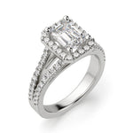 Load image into Gallery viewer, Palm Springs Emerald Cut 1.00 Ct Center Engagement Ring Moissanite
