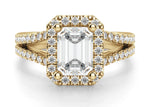 Load image into Gallery viewer, Palm Springs Emerald Cut 1.00 Ct Center Engagement Ring Moissanite
