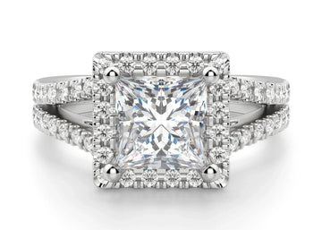Palm Springs Princess Cut 1.00 Ct Center Engagement Ring Moissanite