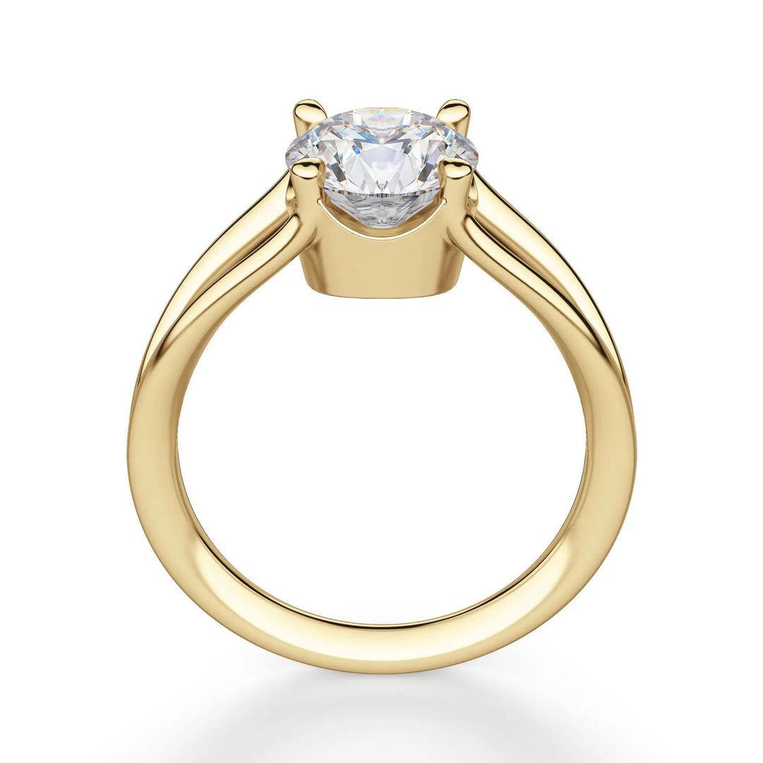 The Elan Round Cut 1.50 Ct Centre Engagement Ring Moissanite