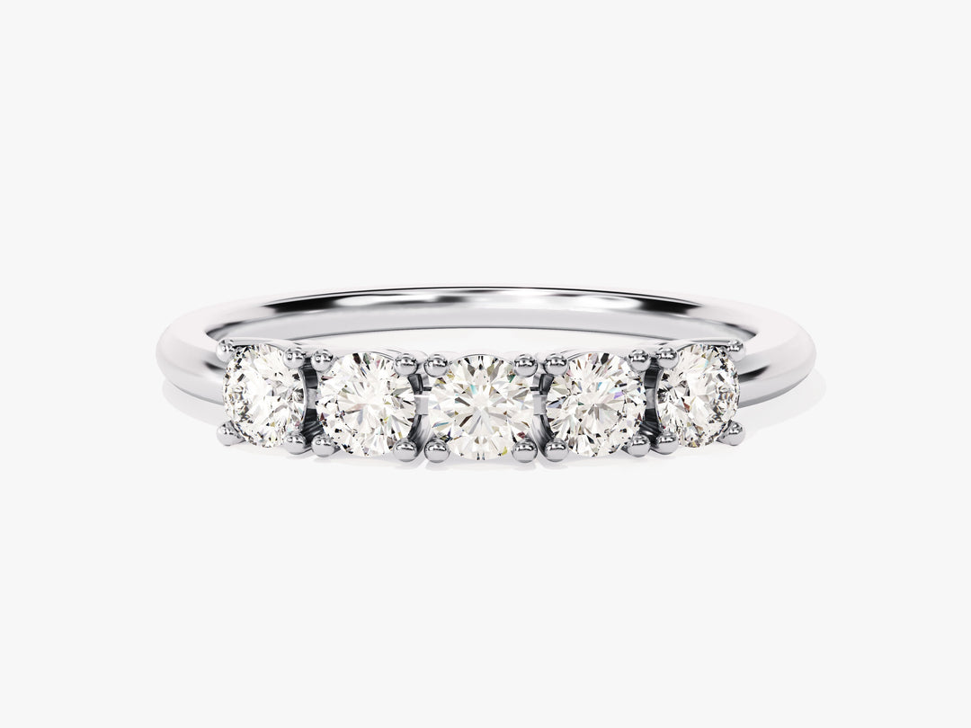 Five Stone Basket Moissanite Anniversary Band (0.50 Ct Tw)