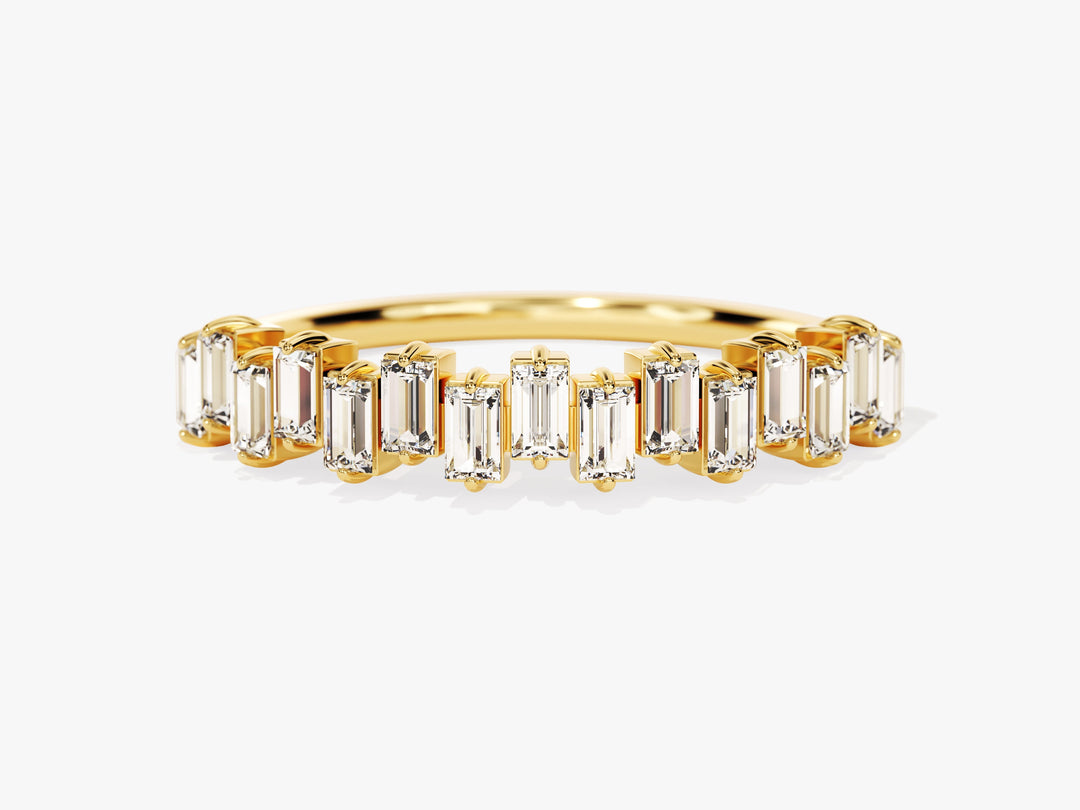 Vertical Baguette Moissanite Wedding Band