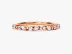 Load image into Gallery viewer, Marquise And Double Round Half Eternity Moissanite Wedding Band
