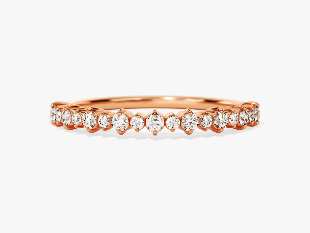 Prong-set Moissanite Wedding Band