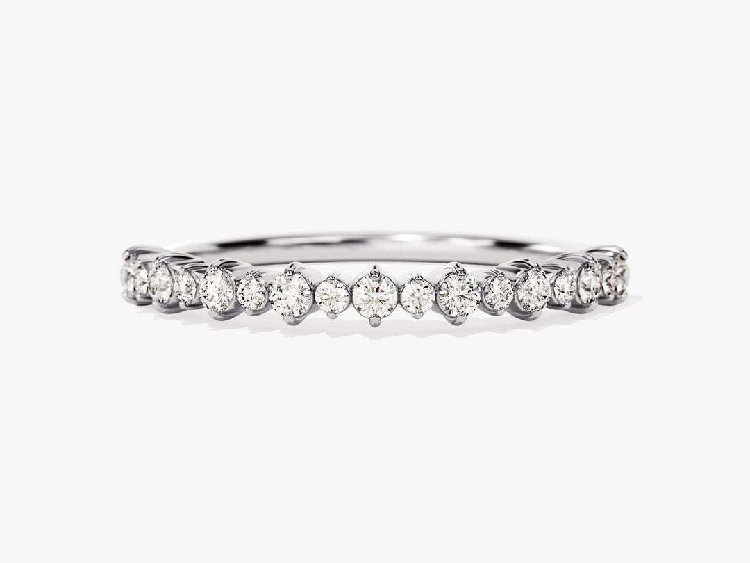 Prong-set Moissanite Wedding Band