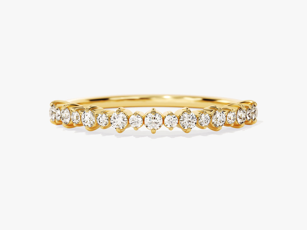 Prong-set Moissanite Wedding Band