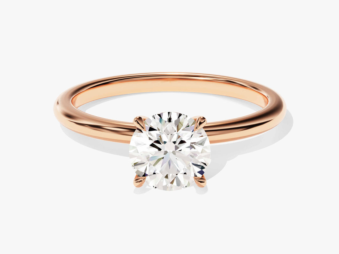 Solitaire Round Cut Moissanite Engagement Ring