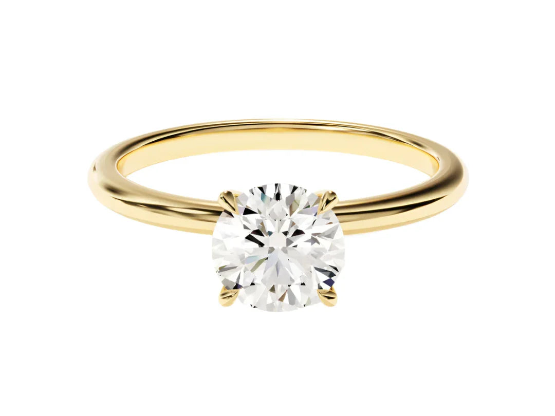 Solitaire Round Cut Moissanite Engagement Ring