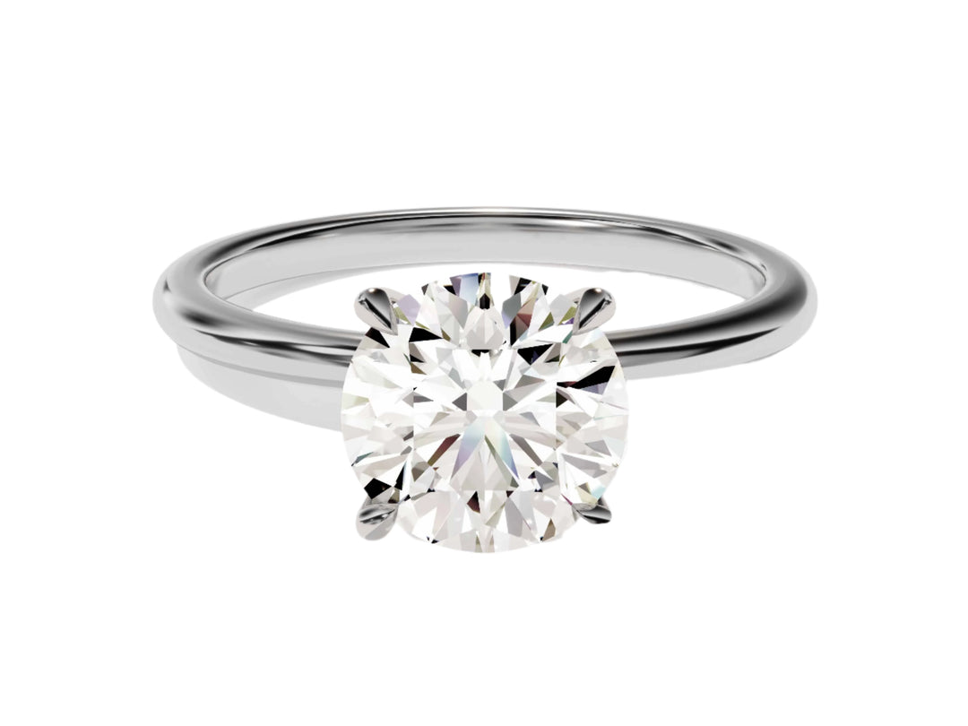 4-prong Solitaire Round Cut Moissanite Engagement Ring (2.00 Ct)