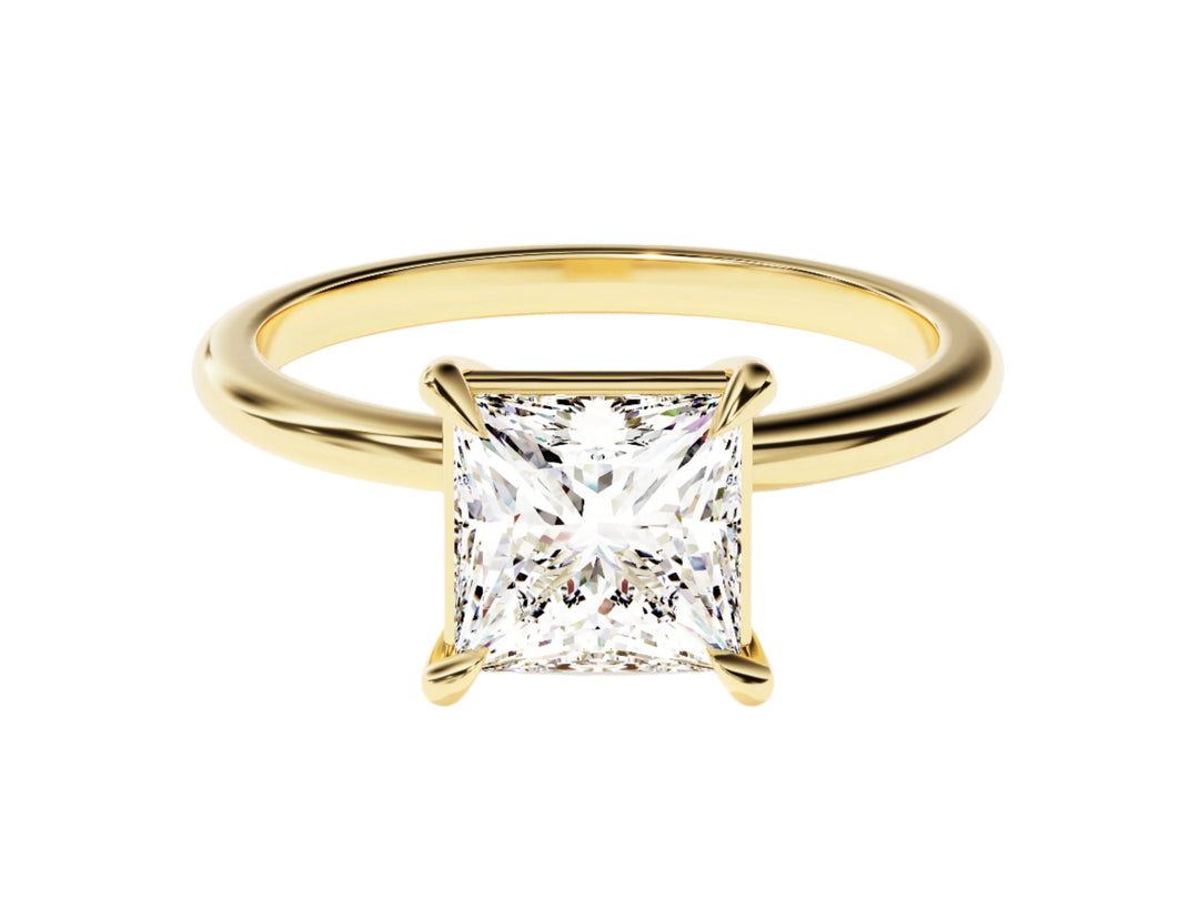 Princess Cut Solitaire Moissanite Engagement Ring (1.50 Ct)