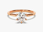 Load image into Gallery viewer, 6-prong Solitaire Round Cut Moissanite Engagement Ring (1.00 Ct)
