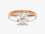 Load image into Gallery viewer, 6-prong Solitaire Round Cut Moissanite Engagement Ring (1.50 Ct)
