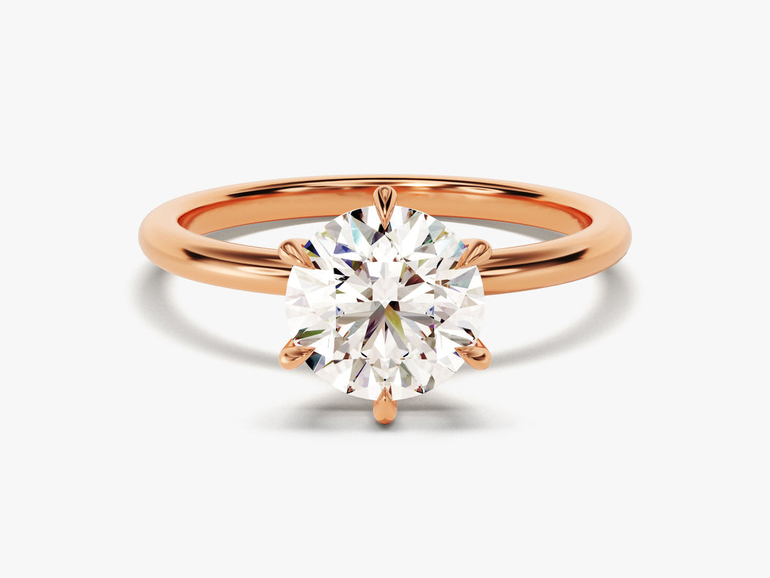 6-prong Solitaire Round Cut Moissanite Engagement Ring (1.50 Ct)