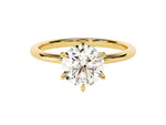 Load image into Gallery viewer, 6-prong Solitaire Round Cut Moissanite Engagement Ring (1.50 Ct)
