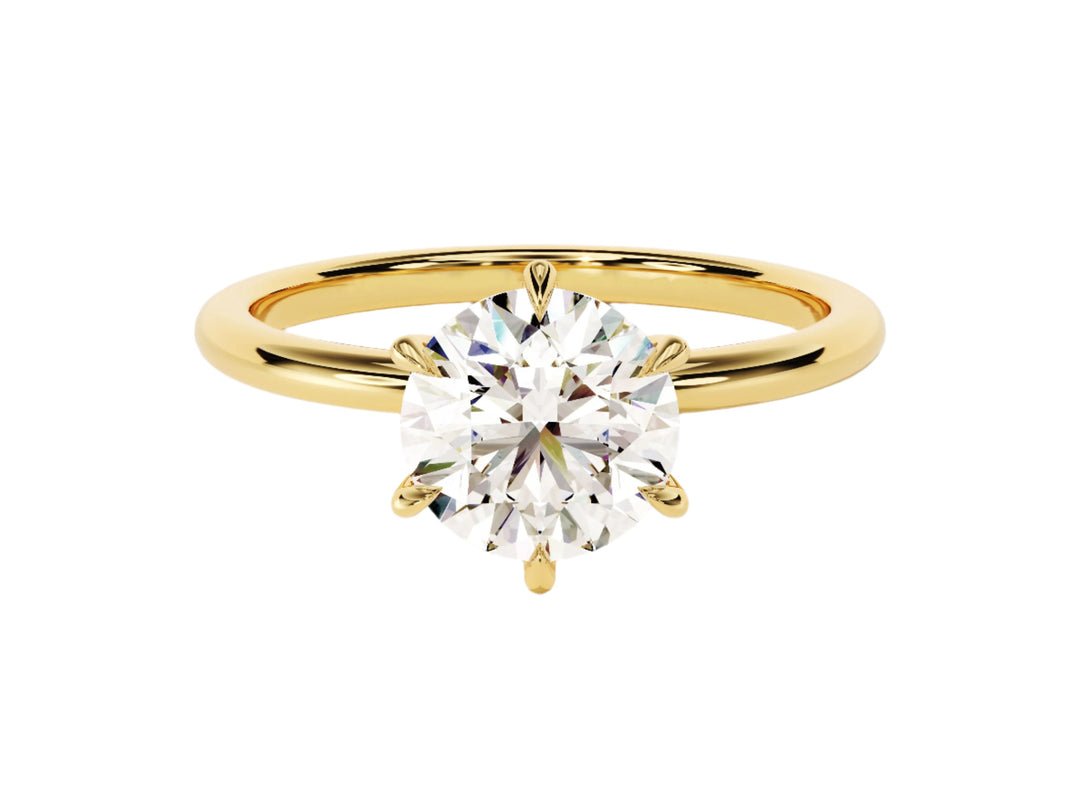 6-prong Solitaire Round Cut Moissanite Engagement Ring (1.50 Ct)