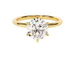 Load image into Gallery viewer, 6-prong Solitaire Round Cut Moissanite Engagement Ring (2.00 Ct)
