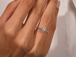 Load image into Gallery viewer, Cathedral Round Cut Moissanite Engagement Ring With Pave Set Side Stones (1.00 Ct)
