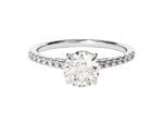 Load image into Gallery viewer, Cathedral Round Cut Moissanite Engagement Ring With Pave Set Side Stones (1.00 Ct)
