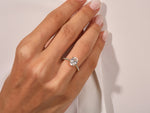 Load image into Gallery viewer, Cathedral Oval Cut Moissanite Engagement Ring With Pave Set Side Stones (2.00 Ct)
