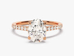 Load image into Gallery viewer, Cathedral Oval Cut Moissanite Engagement Ring With Pave Set Side Stones (2.00 Ct)

