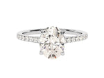 Load image into Gallery viewer, Cathedral Oval Cut Moissanite Engagement Ring With Pave Set Side Stones (2.00 Ct)
