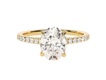 Load image into Gallery viewer, Cathedral Oval Cut Moissanite Engagement Ring With Pave Set Side Stones (2.00 Ct)
