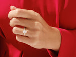 Load image into Gallery viewer, Cathedral Oval Cut Moissanite Engagement Ring With Pave Set Side Stones (2.00 Ct)
