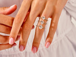 Load image into Gallery viewer, Cathedral Oval Cut Moissanite Engagement Ring With Pave Set Side Stones (2.00 Ct)
