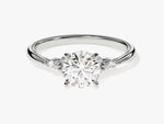 Load image into Gallery viewer, Cluster Accent Round Cut Moissanite Engagement Ring (1.00 Ct)
