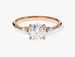 Load image into Gallery viewer, Cluster Accent Round Cut Moissanite Engagement Ring (1.00 Ct)
