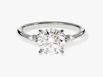 Load image into Gallery viewer, Cluster Accent Round Cut Moissanite Engagement Ring (1.50 Ct)
