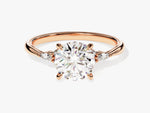 Load image into Gallery viewer, Cluster Accent Round Cut Moissanite Engagement Ring (1.50 Ct)
