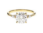 Load image into Gallery viewer, Cluster Accent Round Cut Moissanite Engagement Ring (1.50 Ct)
