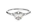 Load image into Gallery viewer, Cluster Accent Oval Cut Moissanite Engagement Ring (1.00 Ct)
