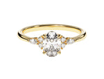 Load image into Gallery viewer, Cluster Accent Oval Cut Moissanite Engagement Ring (1.00 Ct)
