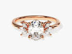 Load image into Gallery viewer, Marquise Cluster Accent Oval Cut Moissanite Engagement Ring (1.50 Ct)
