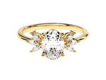 Load image into Gallery viewer, Marquise Cluster Accent Oval Cut Moissanite Engagement Ring (1.50 Ct)
