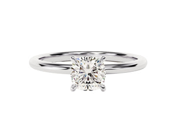 Cushion Cut Solitaire Moissanite Engagement Ring (1.00 Ct)