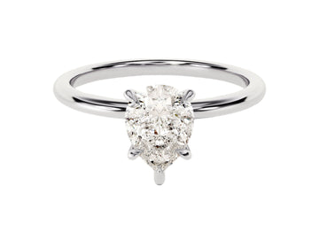Pear Cut Solitaire Moissanite Engagement Ring (1.50 Ct)