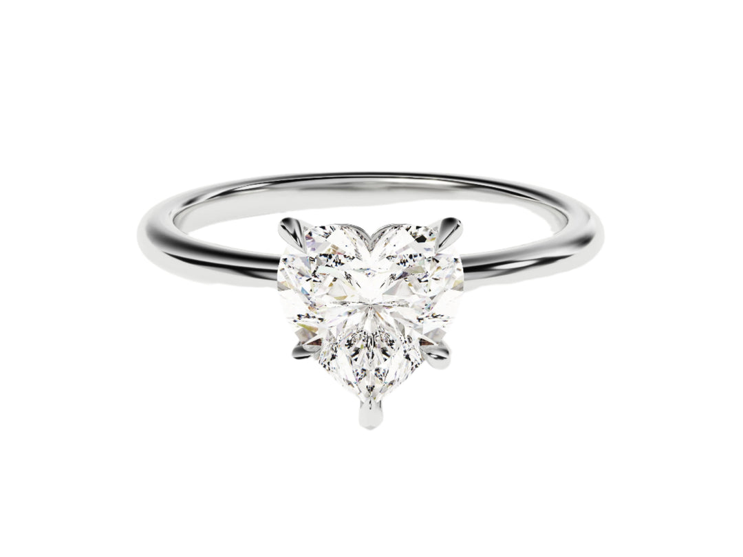 Heart Cut Solitaire Moissanite Engagement Ring (1.50 Ct)