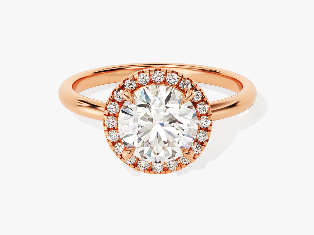 Round Halo Moissanite Engagement Ring (1.50 Ct)