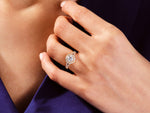 Load image into Gallery viewer, Split Double Band Halo Moissanite Engagement Ring (1.00 Ct)
